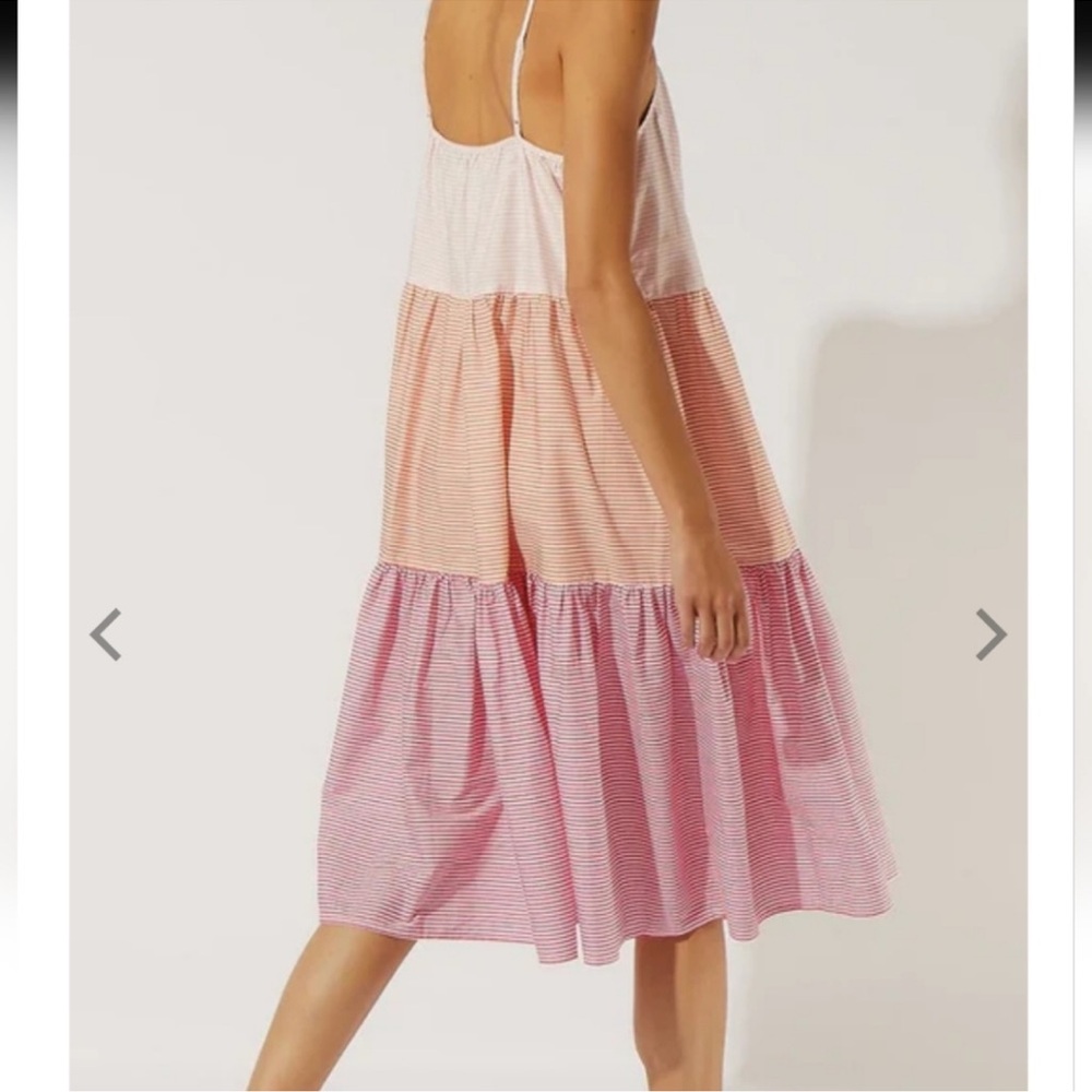 SOLID & STRIPED Addison pinstripe sun dress Easter M - Picture 2 of 4